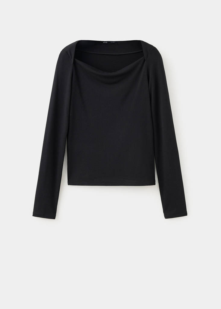 Boat-neck fitted t-shirt - thumbnail 4