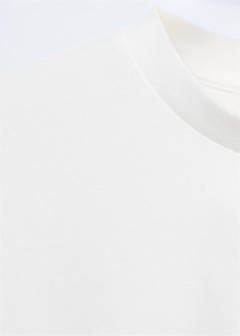 Gathered cotton t-shirt — White 6