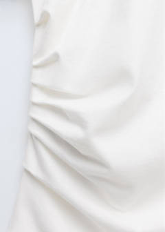 Gathered cotton t-shirt — White 7