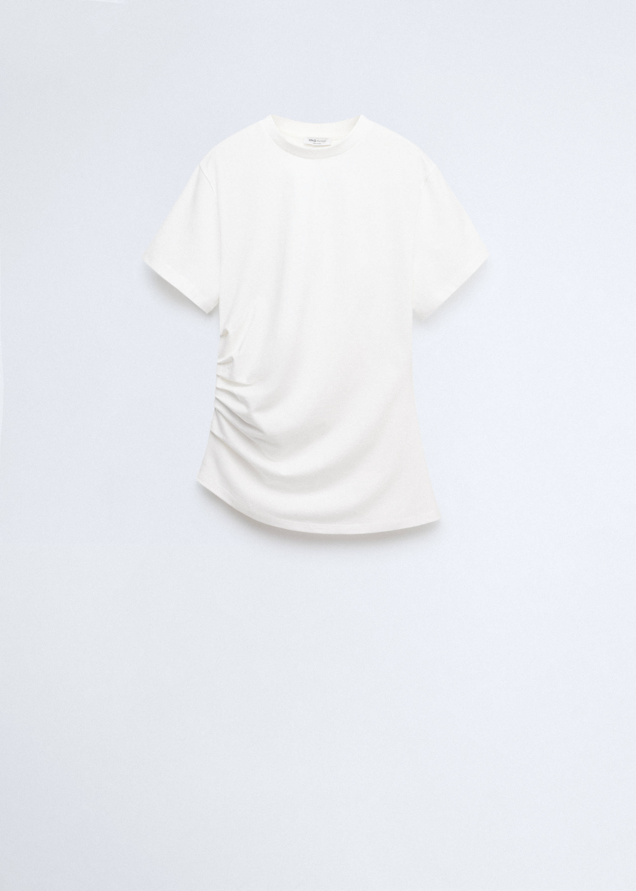 Ruched cotton T-shirt - Article without model