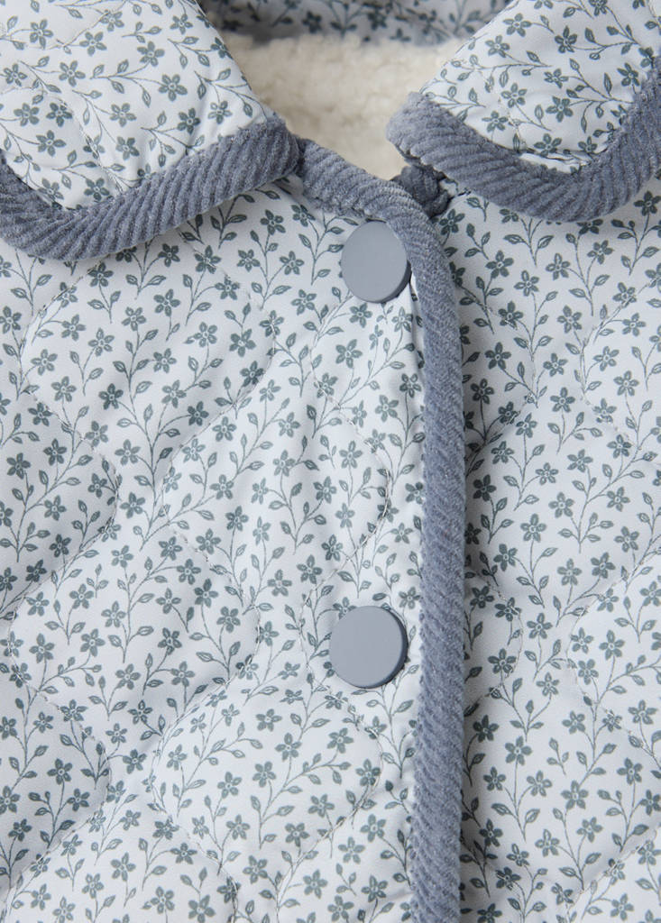 Quilted floral jacket — Blue