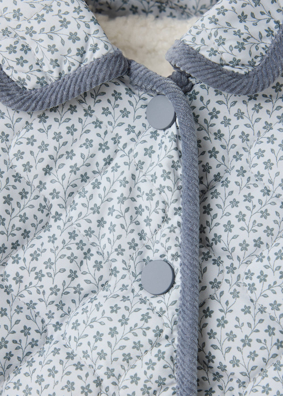 Quilted floral jacket — Blue