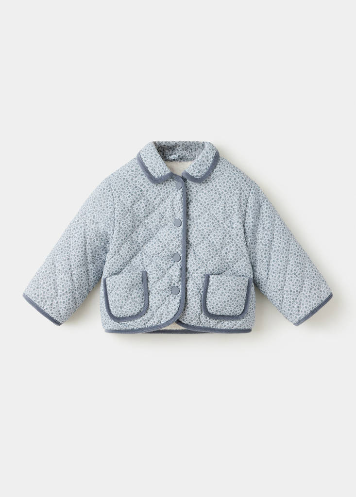 Quilted floral jacket — Blue