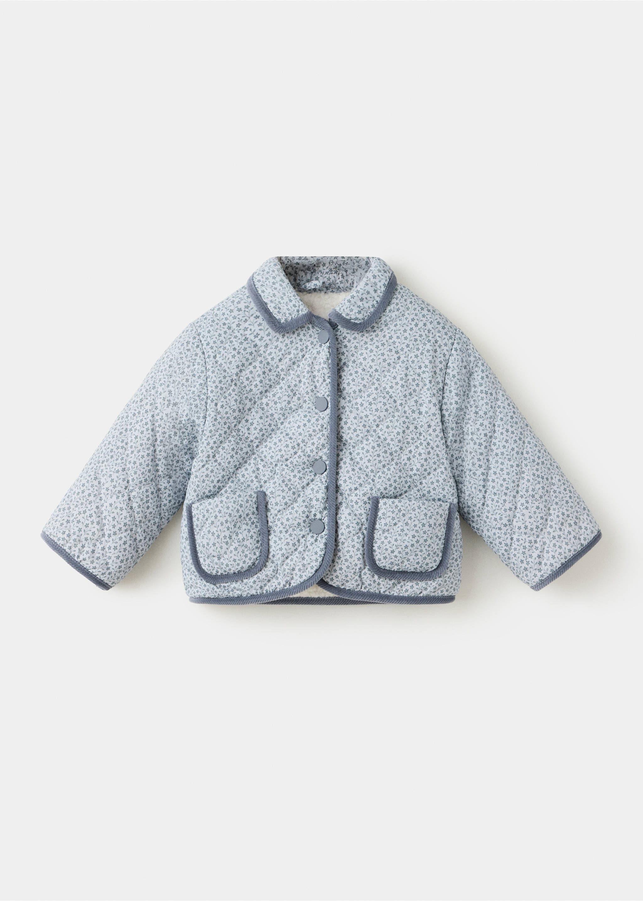 Quilted floral jacket - Article without model, Blue. Ref: 37016321-00.