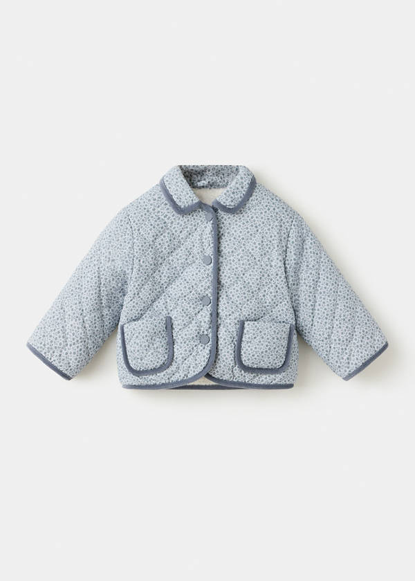 Quilted floral jacket — Blue