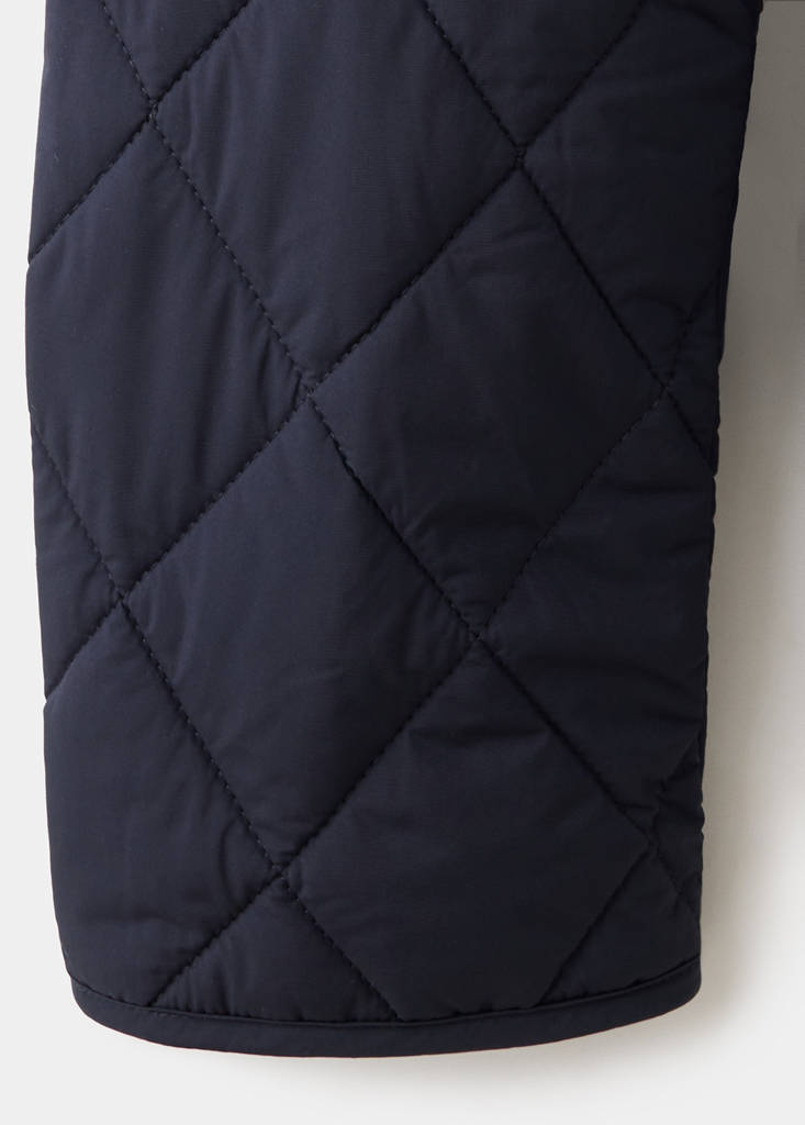 Quilted water repellent jacket — Night Blue