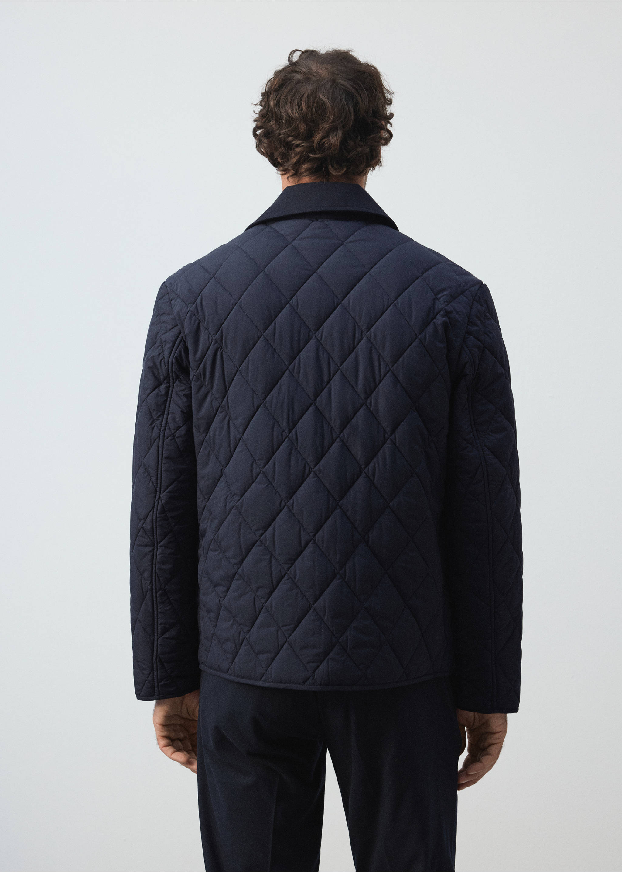 Quilted water repellent jacket - Reverse of the article, Night Blue. Ref: 37016322-01.
