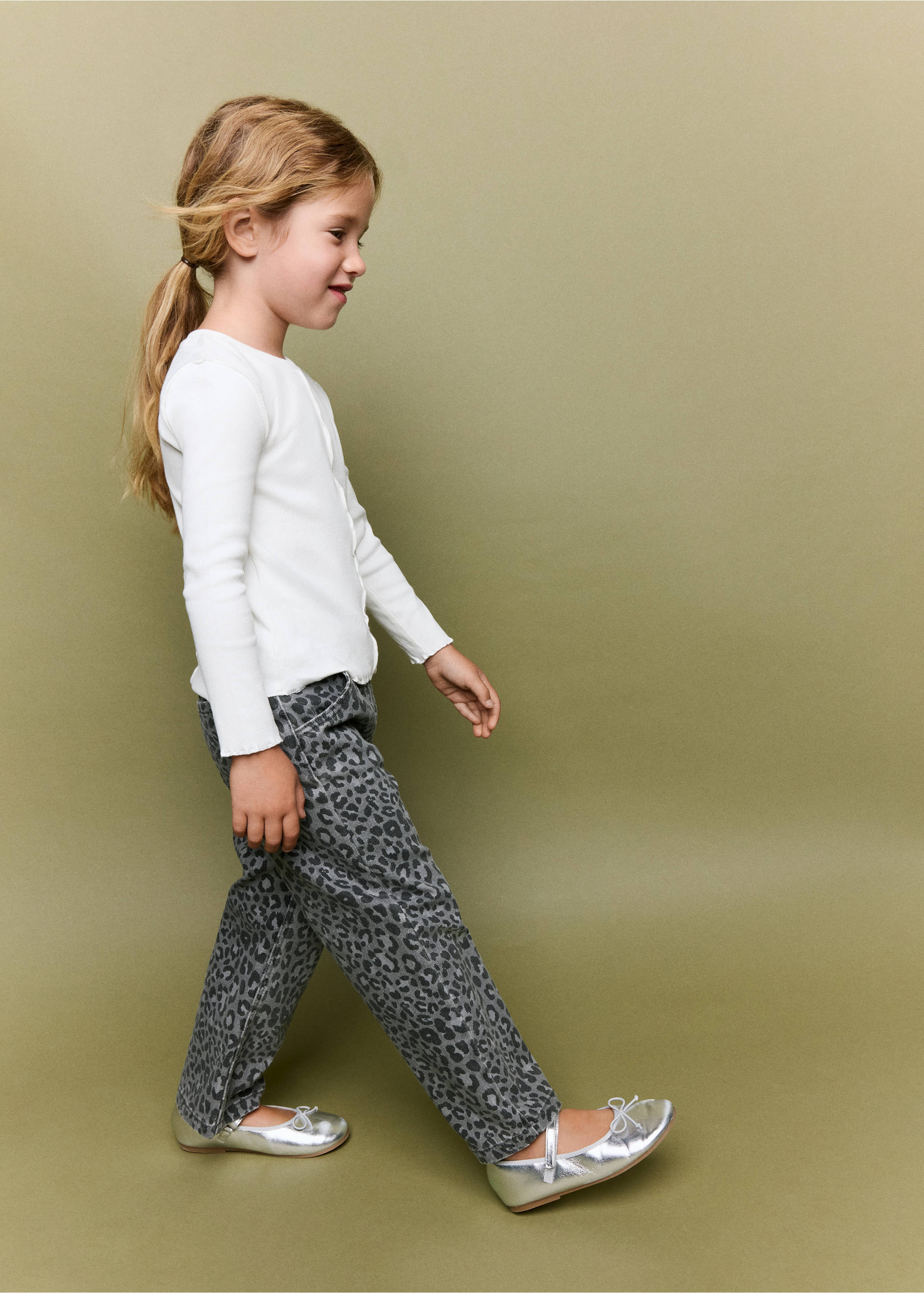 Animal print jeans - Medium plane, Grey. Ref: 37016323-00.