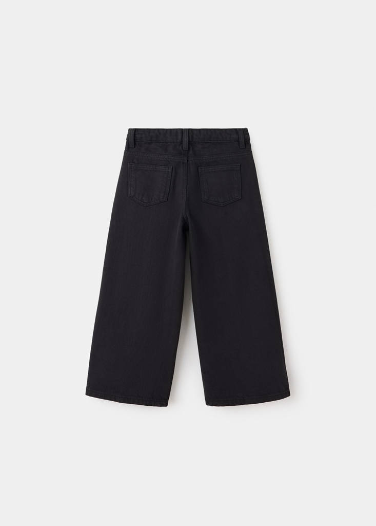 Straight-leg jeans with stud details — Black denim