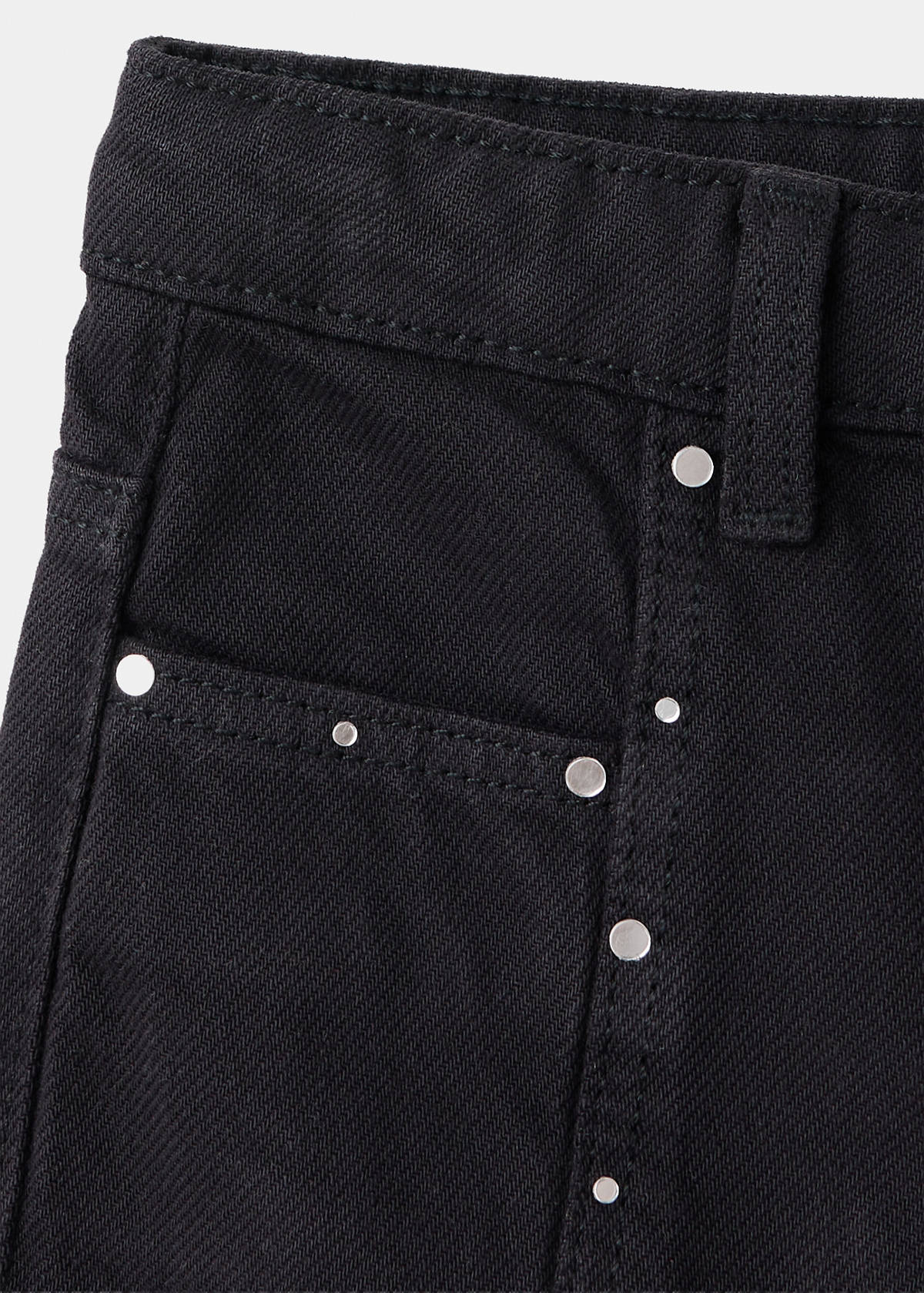 Straight-leg jeans with stud details — Black denim