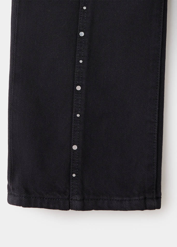 Straight-leg jeans with stud details — Black denim