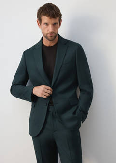 Turin suit jacket, 100% virgin wool, slim fit — Dark Green 6