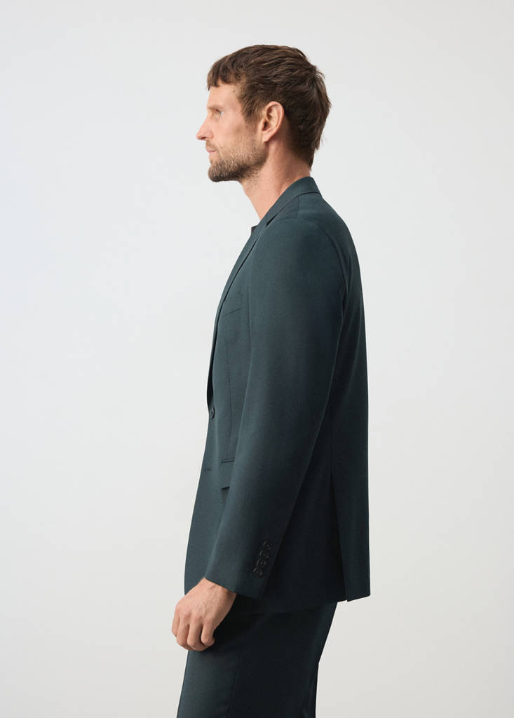 Turin 100% virgin wool suit jacket — Dark Green