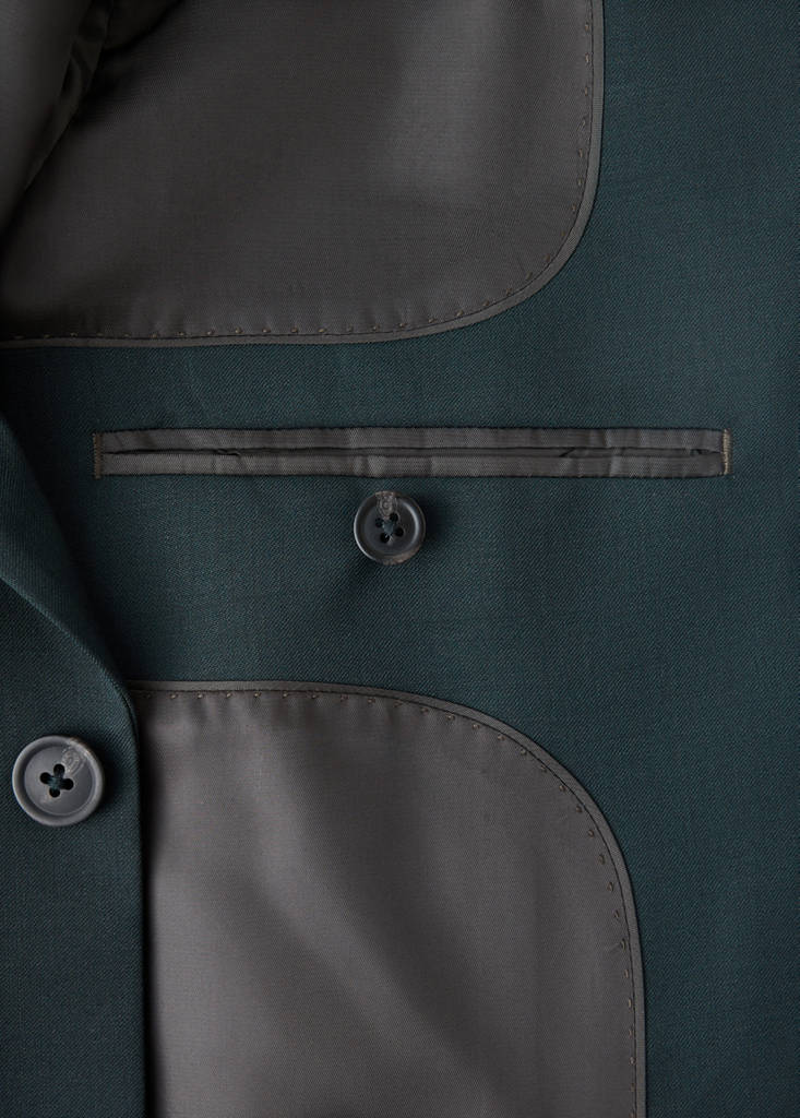 Turin 100% virgin wool suit jacket — Dark Green