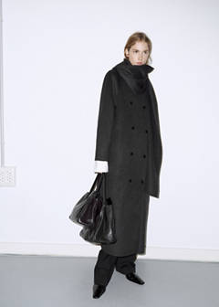 Wool coat with detachable scarf — Dark Heather Grey 2