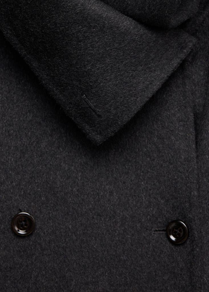 Wool coat with detachable scarf — Dark Heather Grey