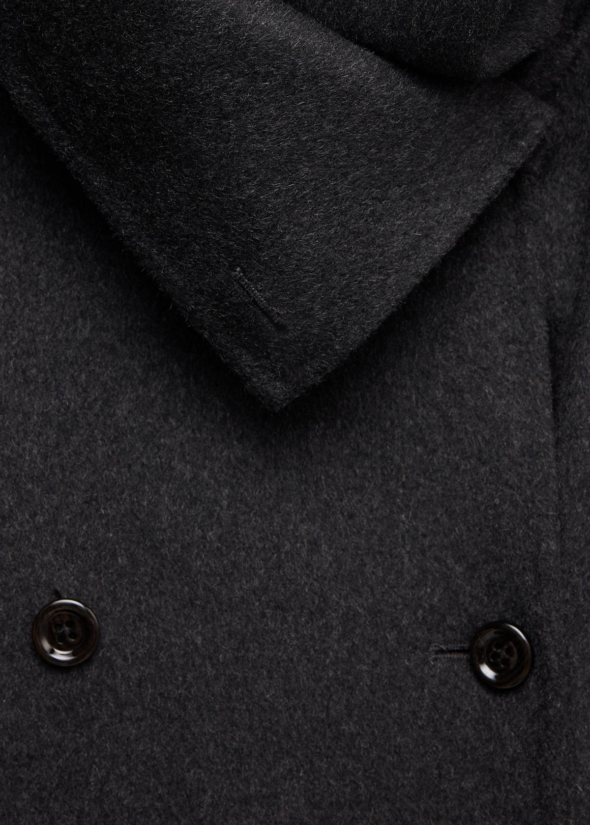 Wool coat with detachable scarf — Dark Heather Grey