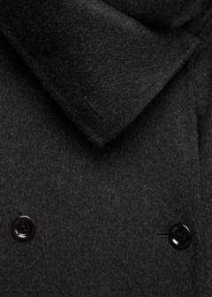 Wool coat with detachable scarf — Dark Heather Grey 6