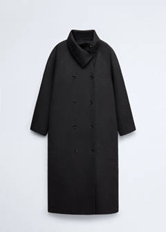 Wool coat with detachable scarf — Dark Heather Grey 7