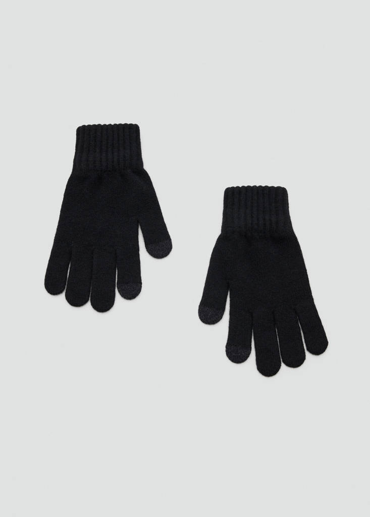 Knitted gloves — Black
