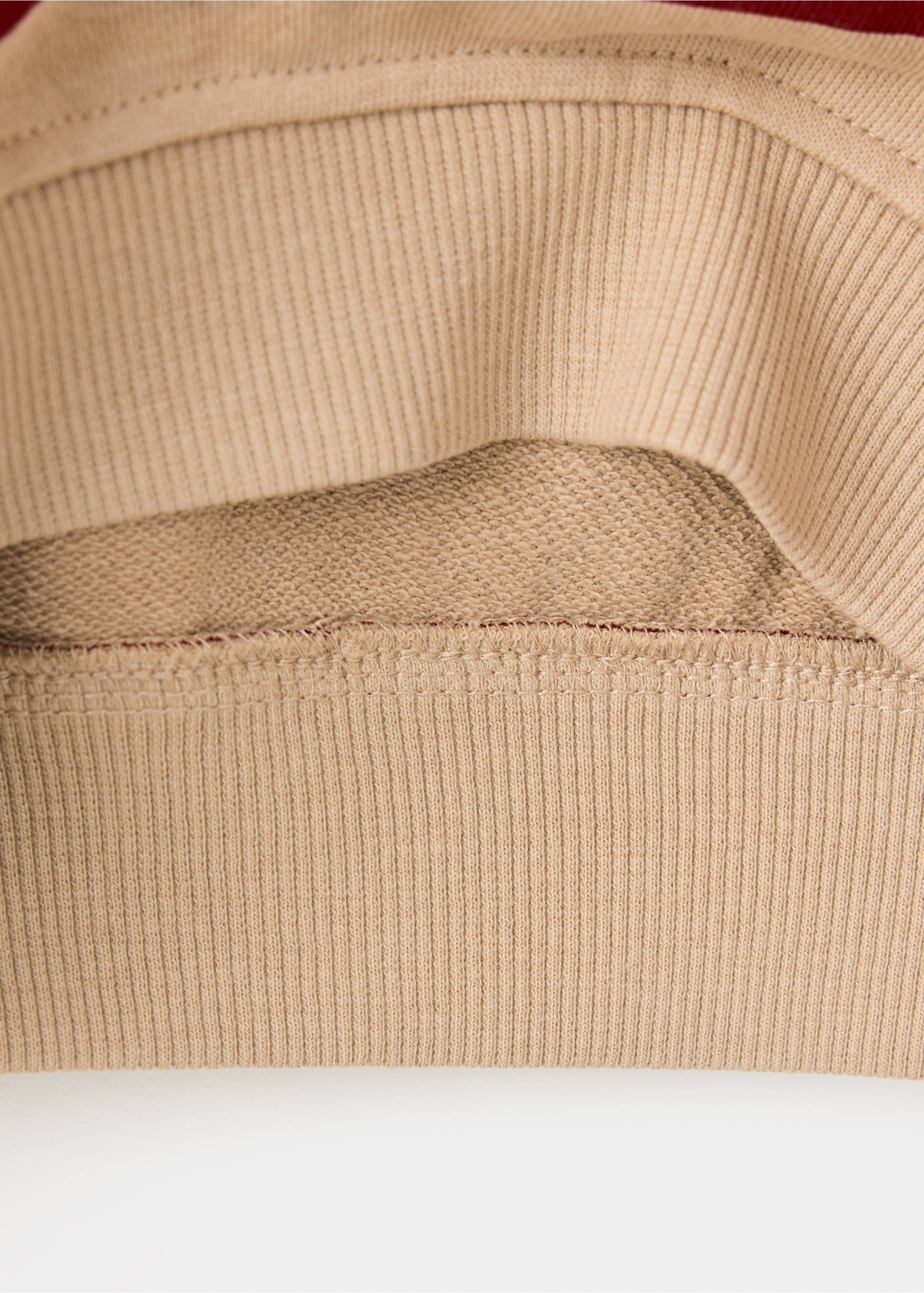 Striped sweatshirt with embroidered patch - Details of the article 0, Tobacco Brown. Ref: 37016333-00.