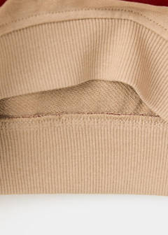 Striped sweatshirt with embroidered patch — Tobacco Brown 5