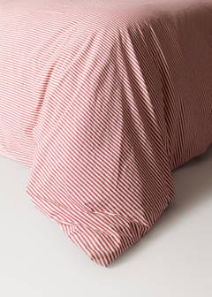 Striped cotton duvet cover Single bed — Red 5