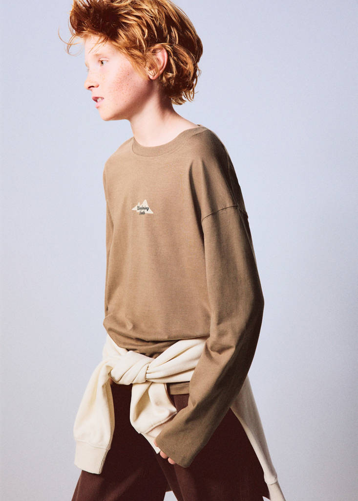 Printed oversize t-shirt — Caramel