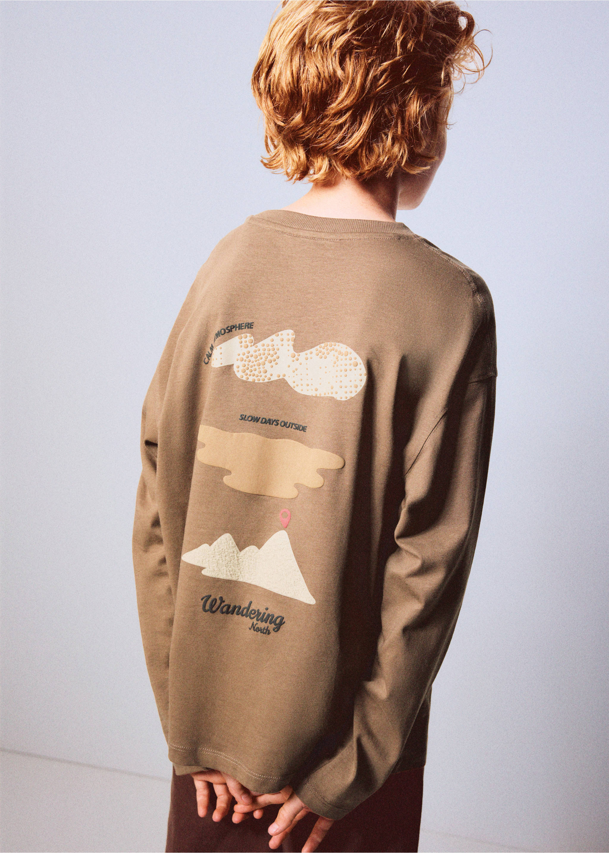 Printed oversize t-shirt - Medium plane, Caramel. Ref: 37016338-00.