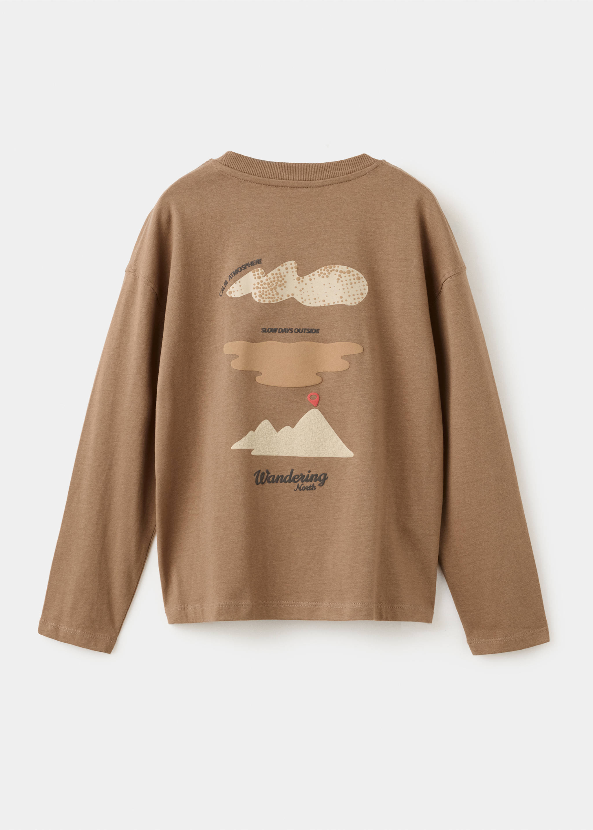 Printed oversize t-shirt - Reverse of the article, Caramel. Ref: 37016338-00.