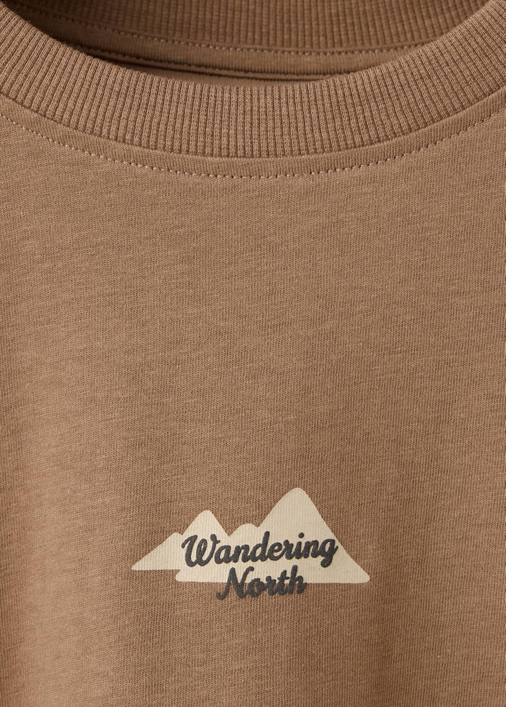 Printed oversize t-shirt — Caramel
