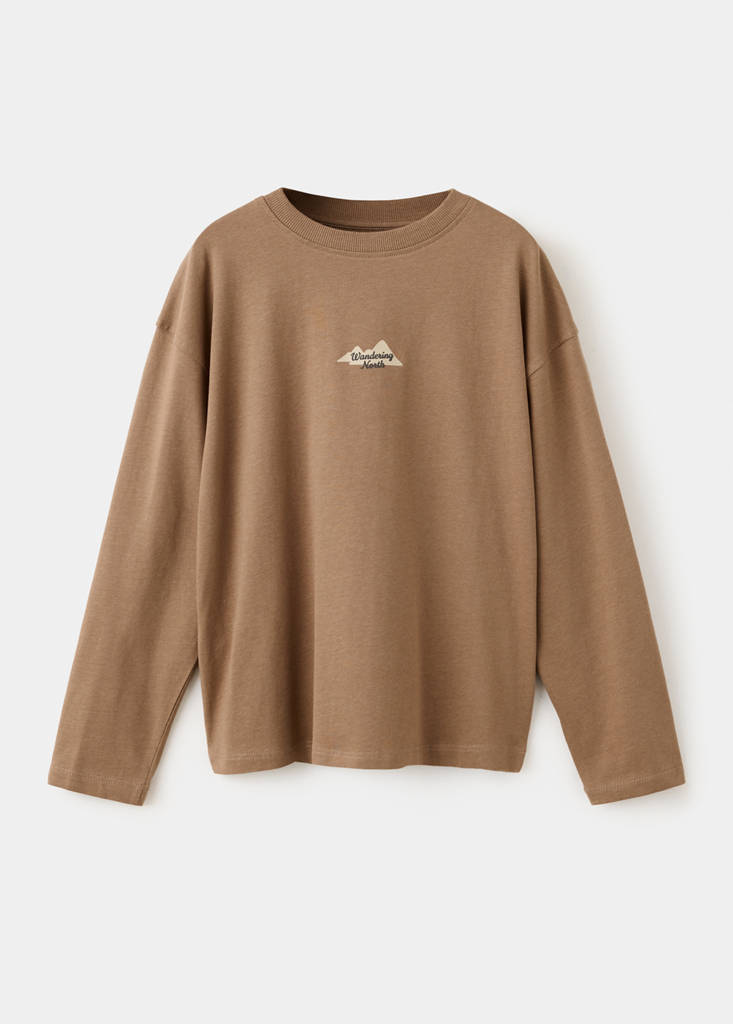 Printed oversize t-shirt — Caramel