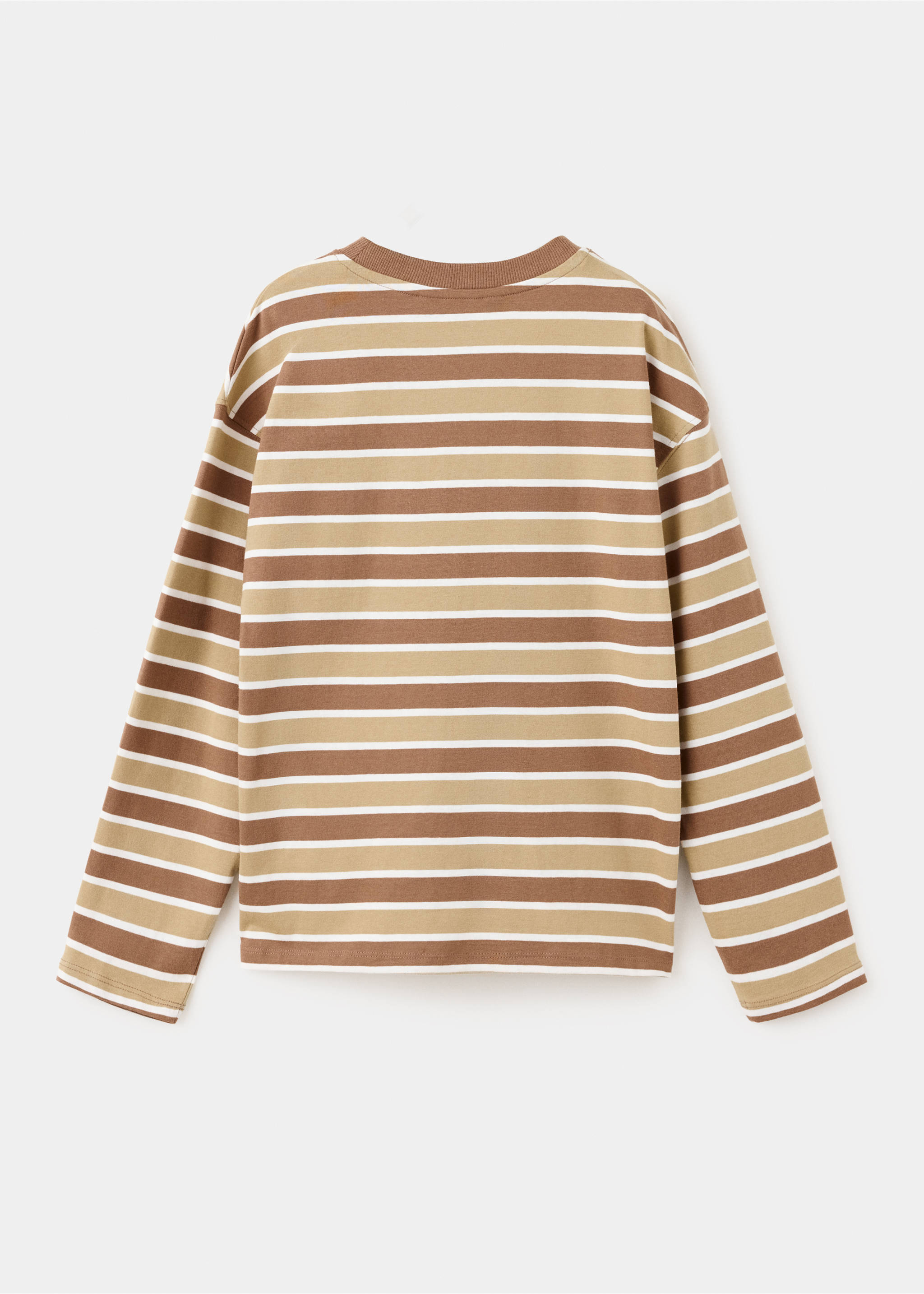 Striped cotton T-shirt - Reverse of the article, Coffee. Ref: 37016339-00.