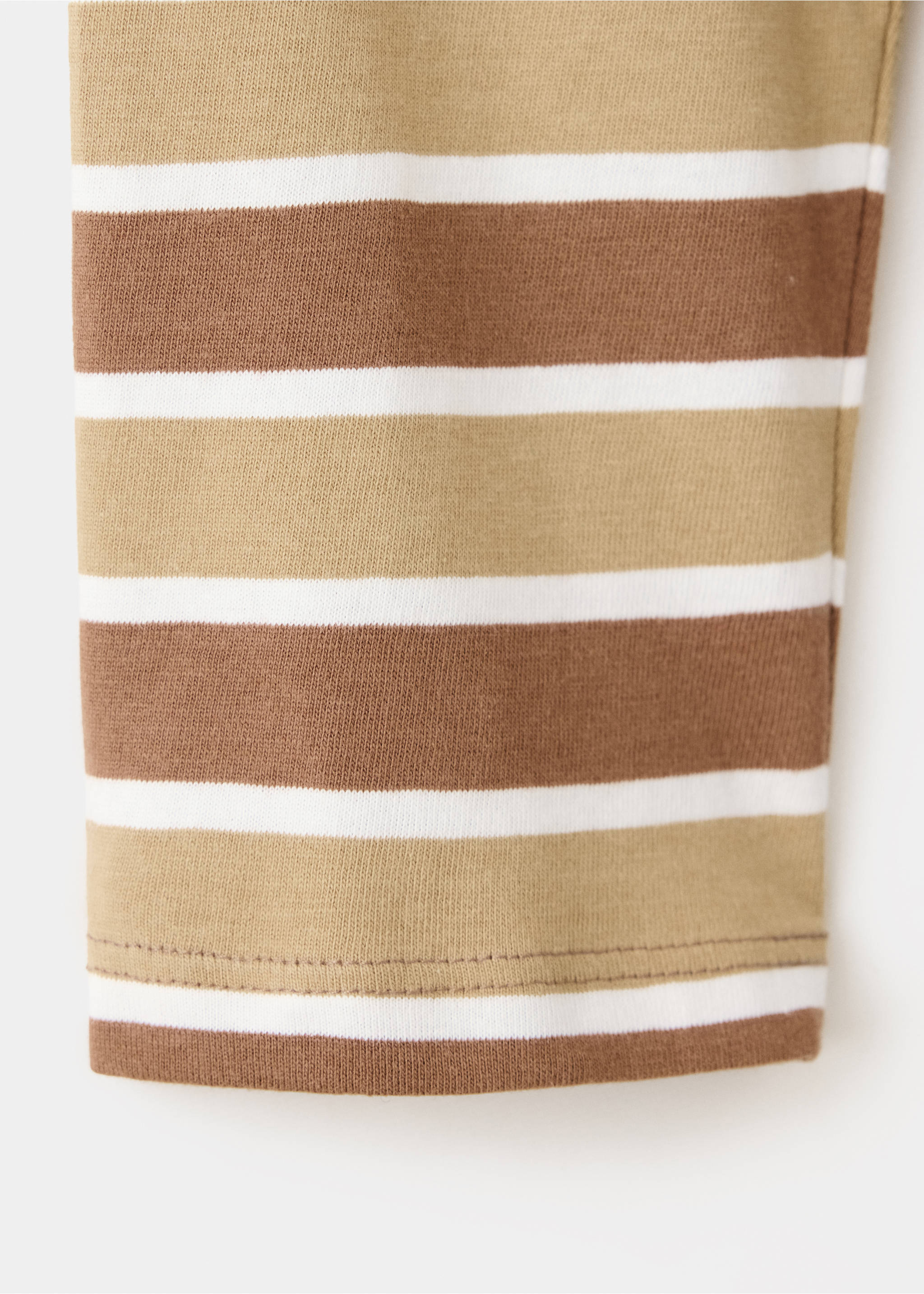Striped cotton T-shirt - Details of the article 0, Coffee. Ref: 37016339-00.