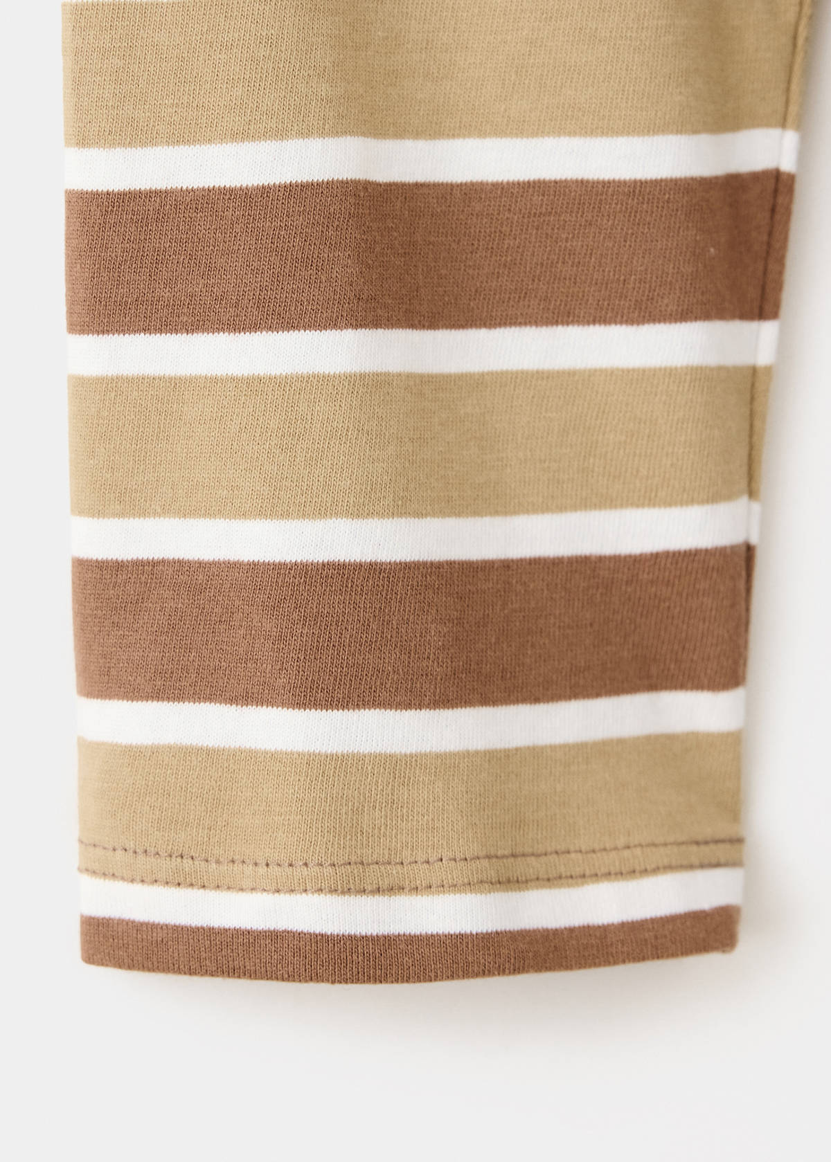 Striped cotton T-shirt — Coffee