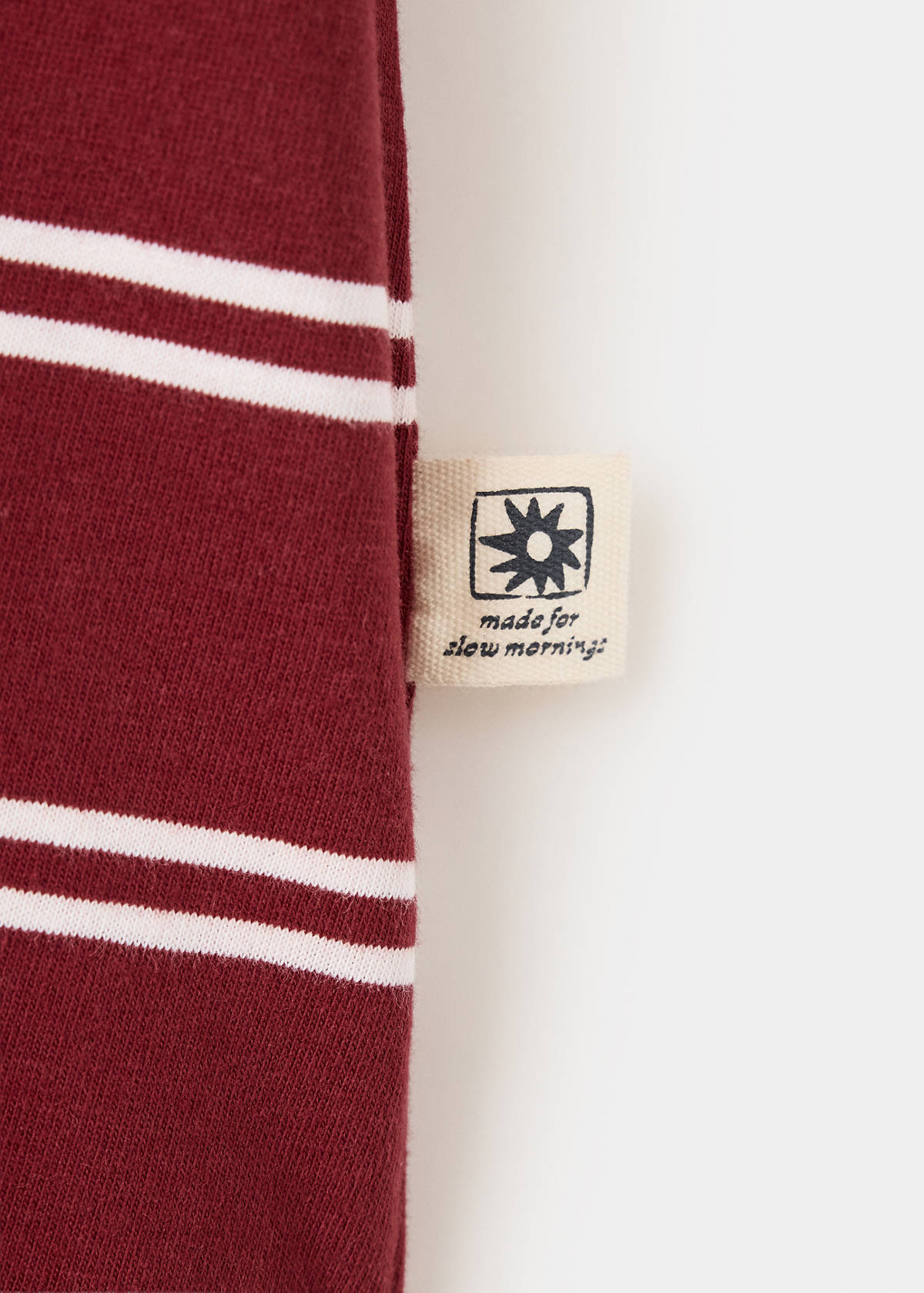Striped cotton T-shirt — Maroon