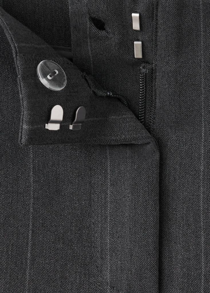 Pinstripe wide leg trousers — Grey
