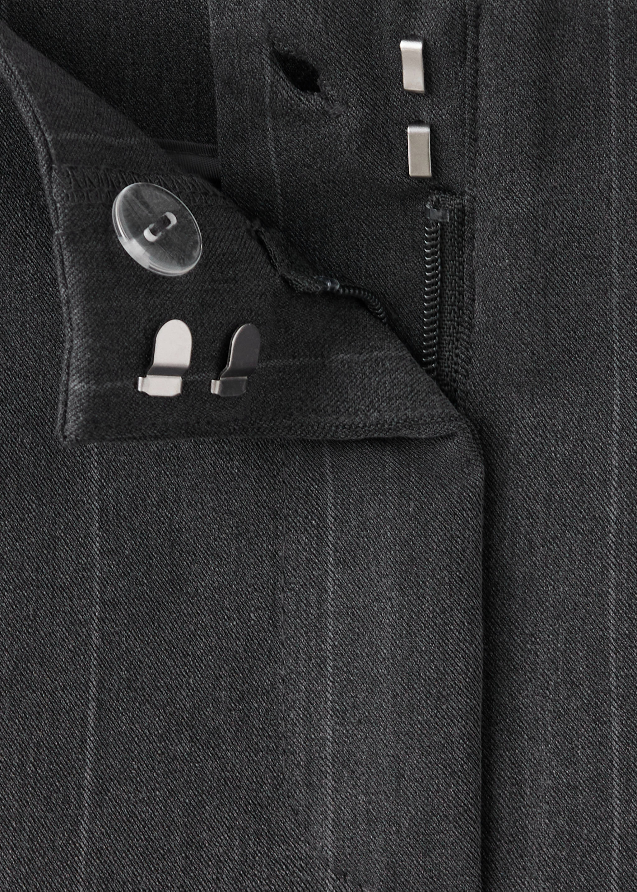 Pinstripe wide leg trousers - Details of the article 8, Grey. Ref: 37016342-00.