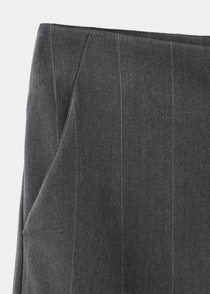 Pinstripe wide leg trousers — Grey