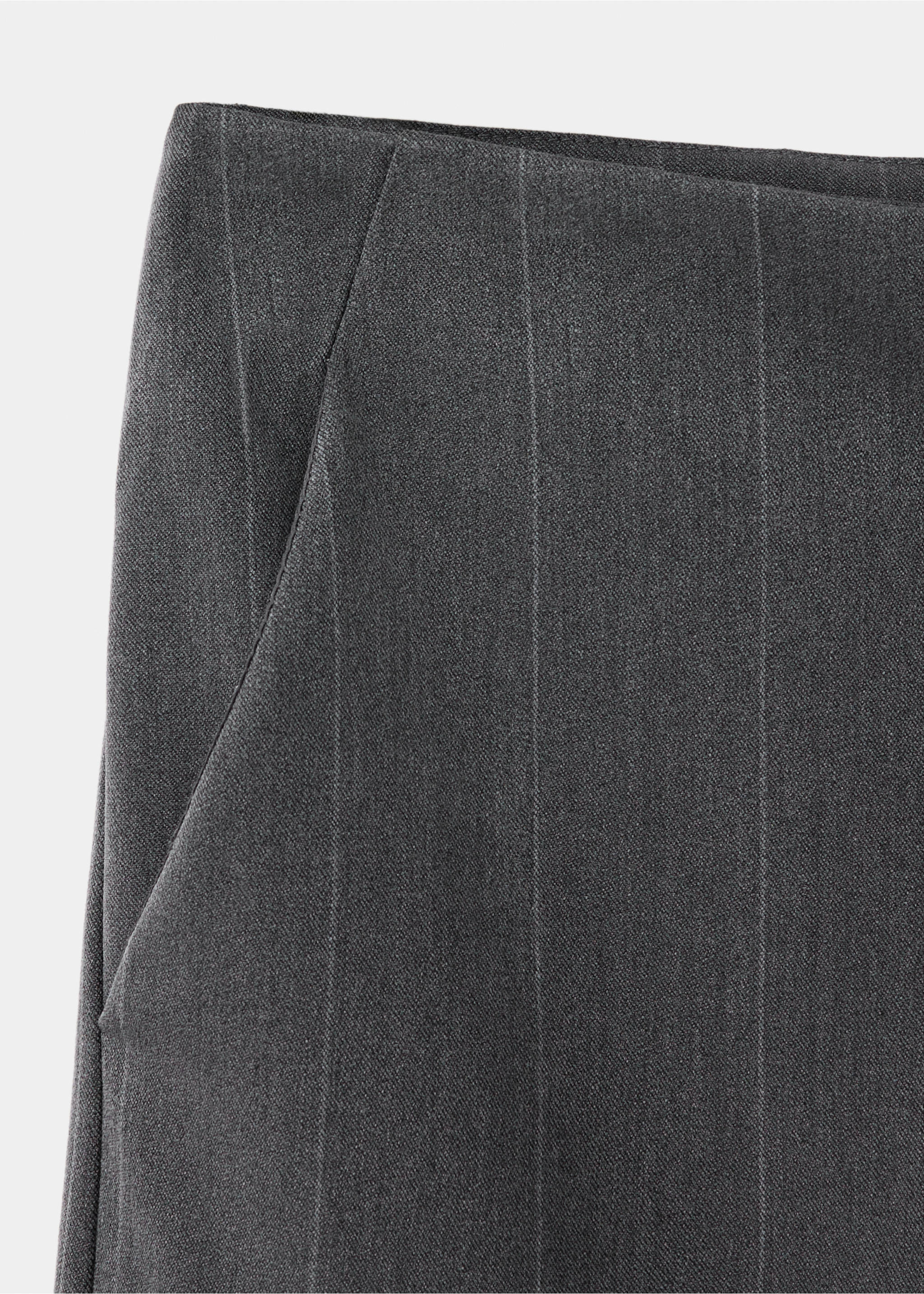 Pinstripe wide leg trousers - Details of the article 0, Grey. Ref: 37016342-00.