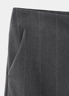 Pinstripe wide leg trousers — Grey 6