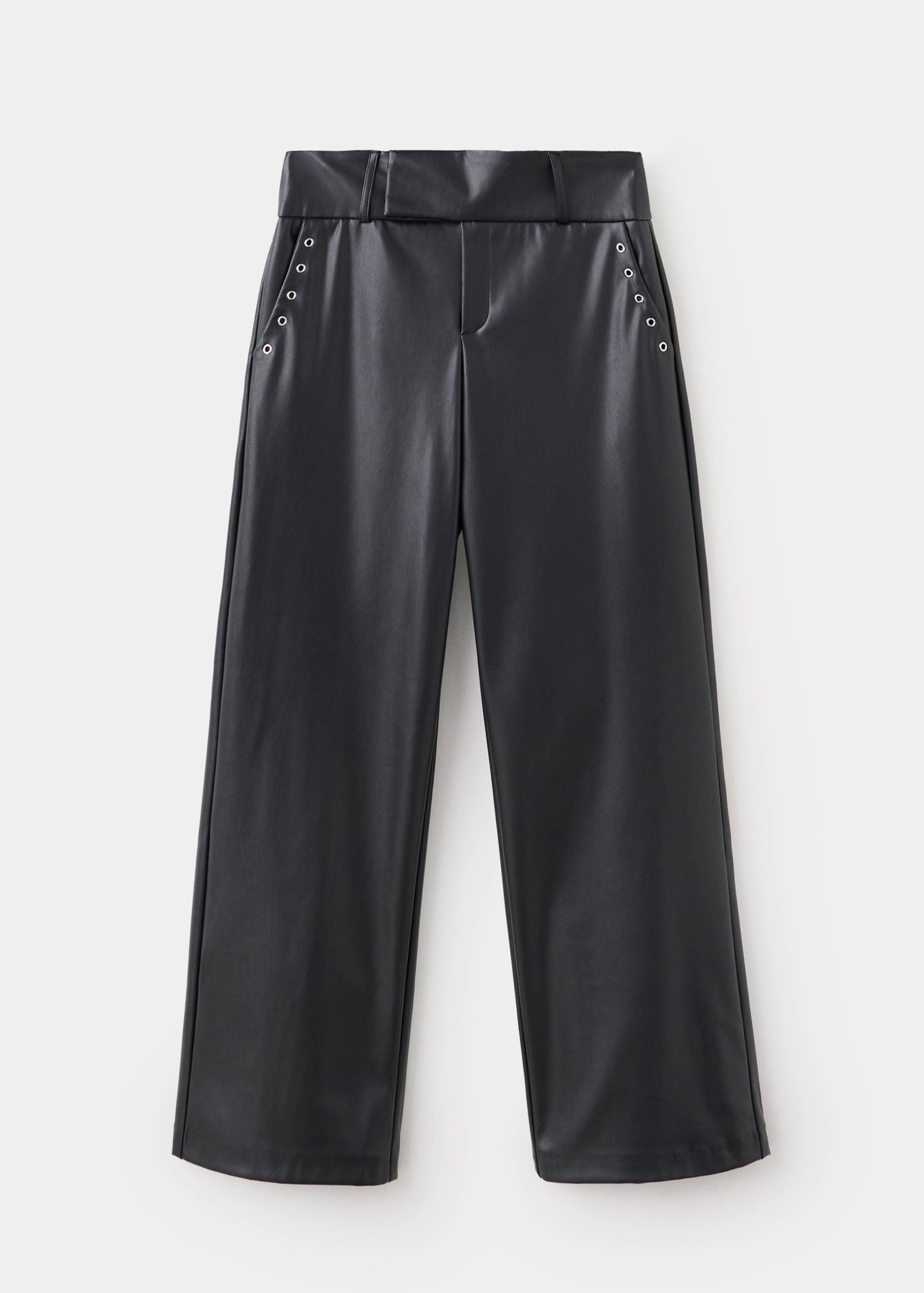 Leather-effect trousers with eyelets - Article without model