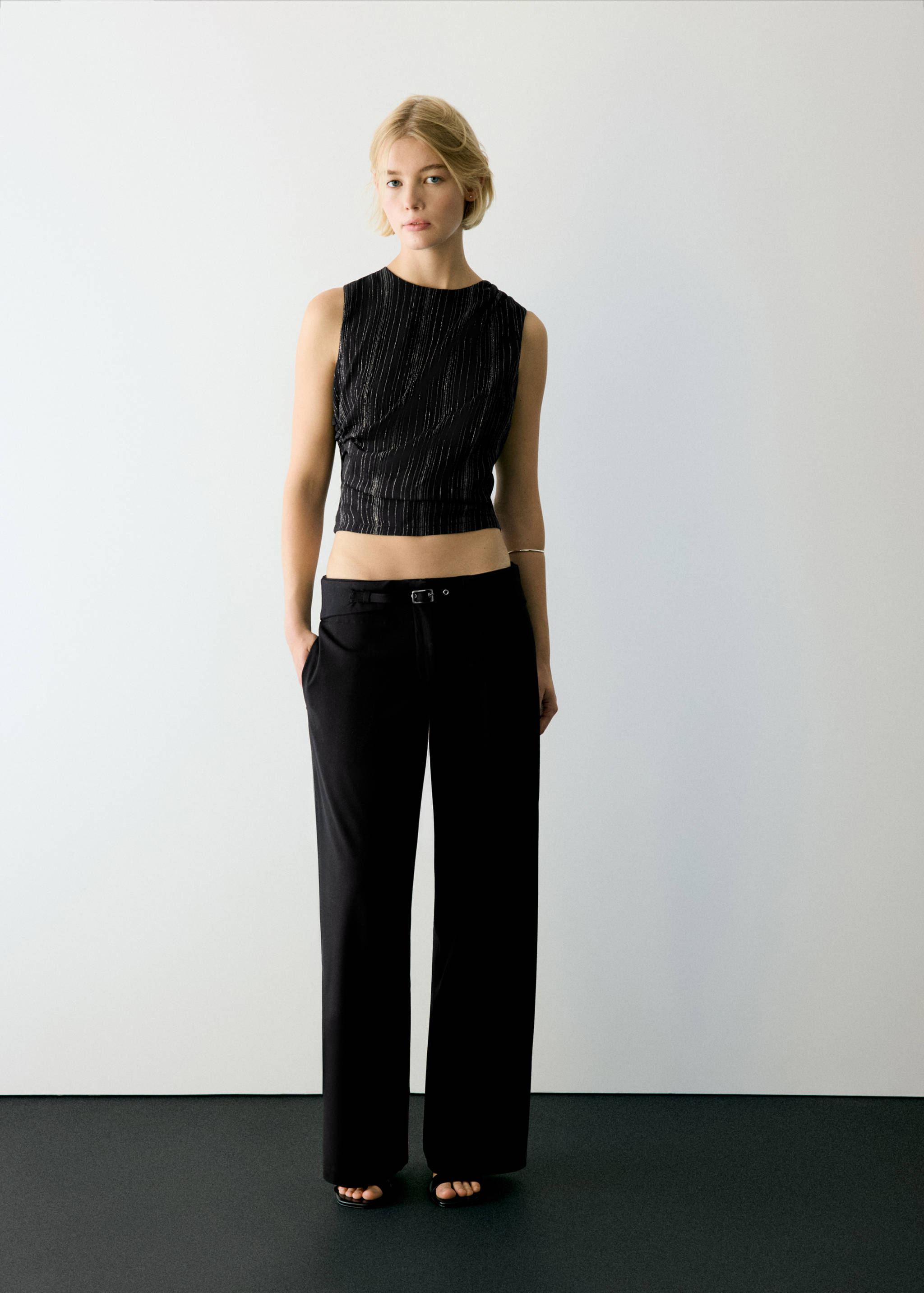Belt straight-fit trousers - General plane