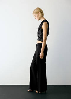 Belt straight-fit trousers — Black 1