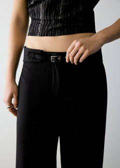 Belt straight-fit trousers — Black 3