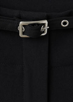 Belt straight-fit trousers — Black 7