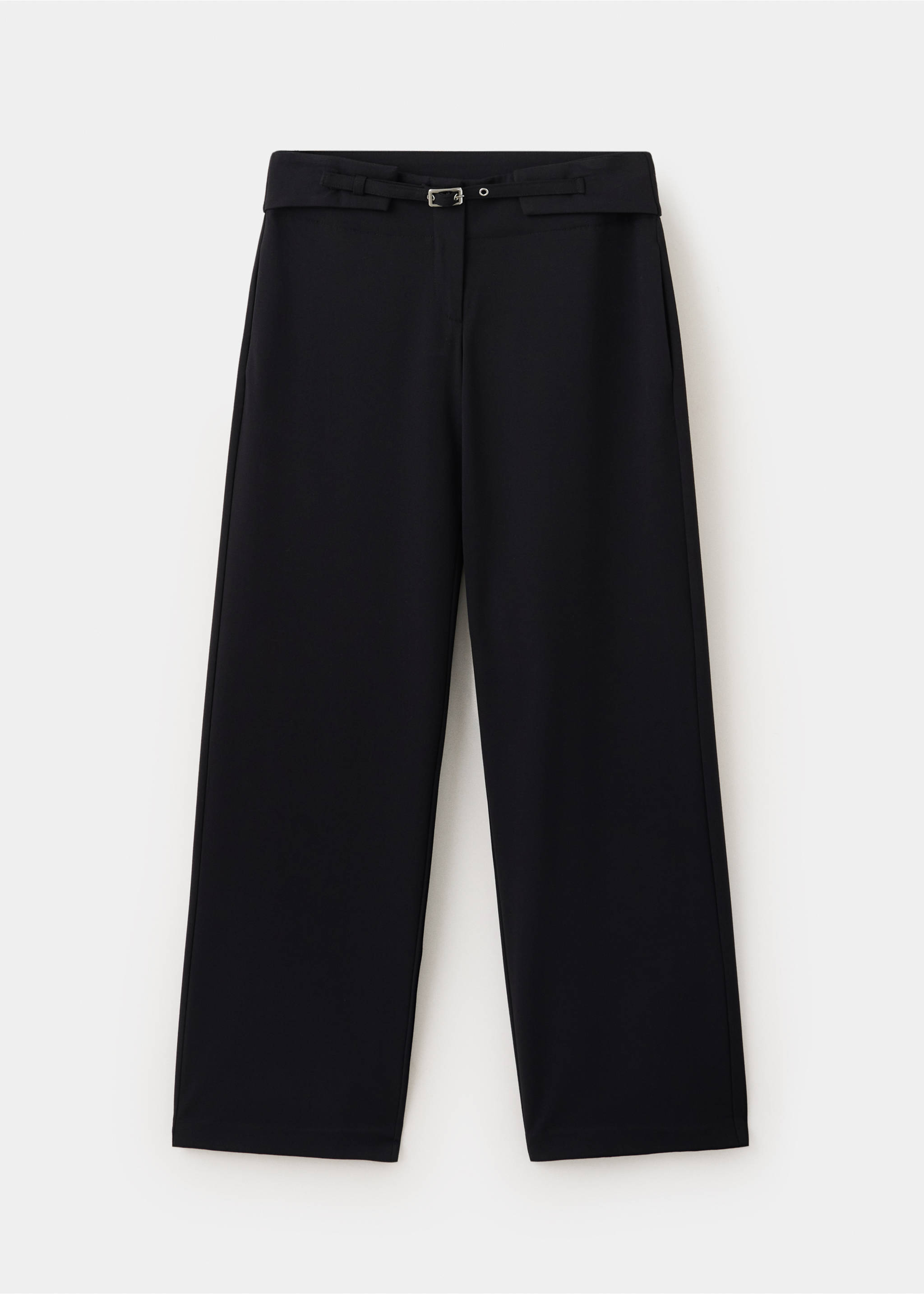 Belt straight-fit trousers - Article without model, Black. Ref: 37016345-00.