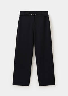 Belt straight-fit trousers — Black 5