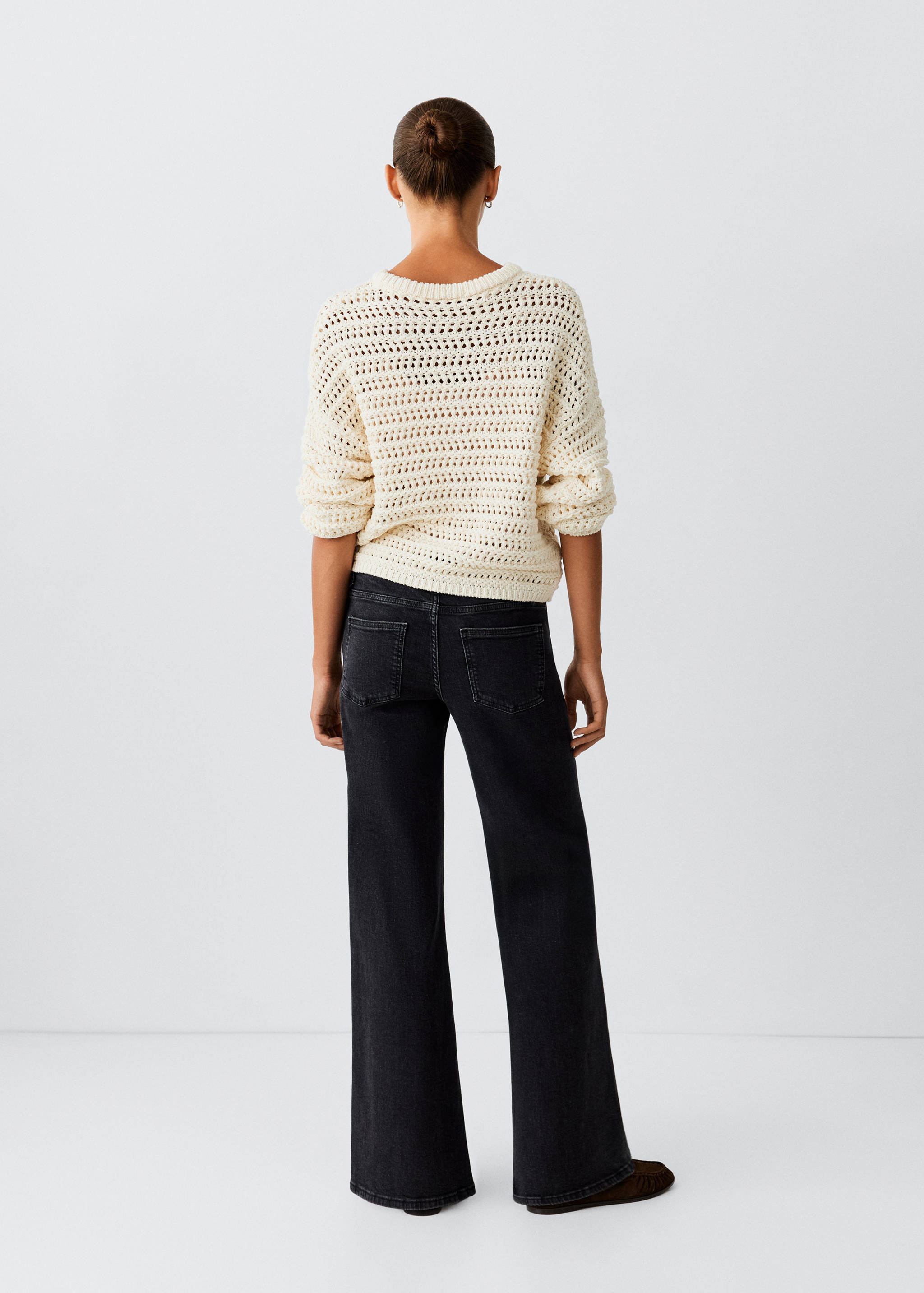 Wide-leg jeans with side eyelet detail - Reverse of the article