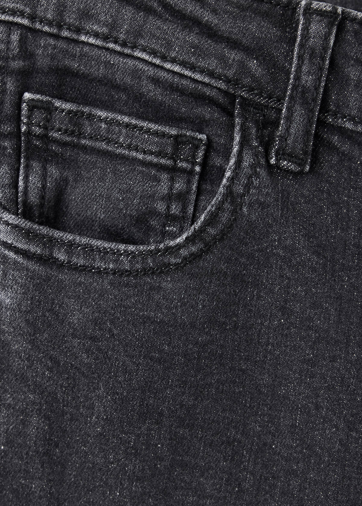 Wide-leg jeans with eyelets — Black denim